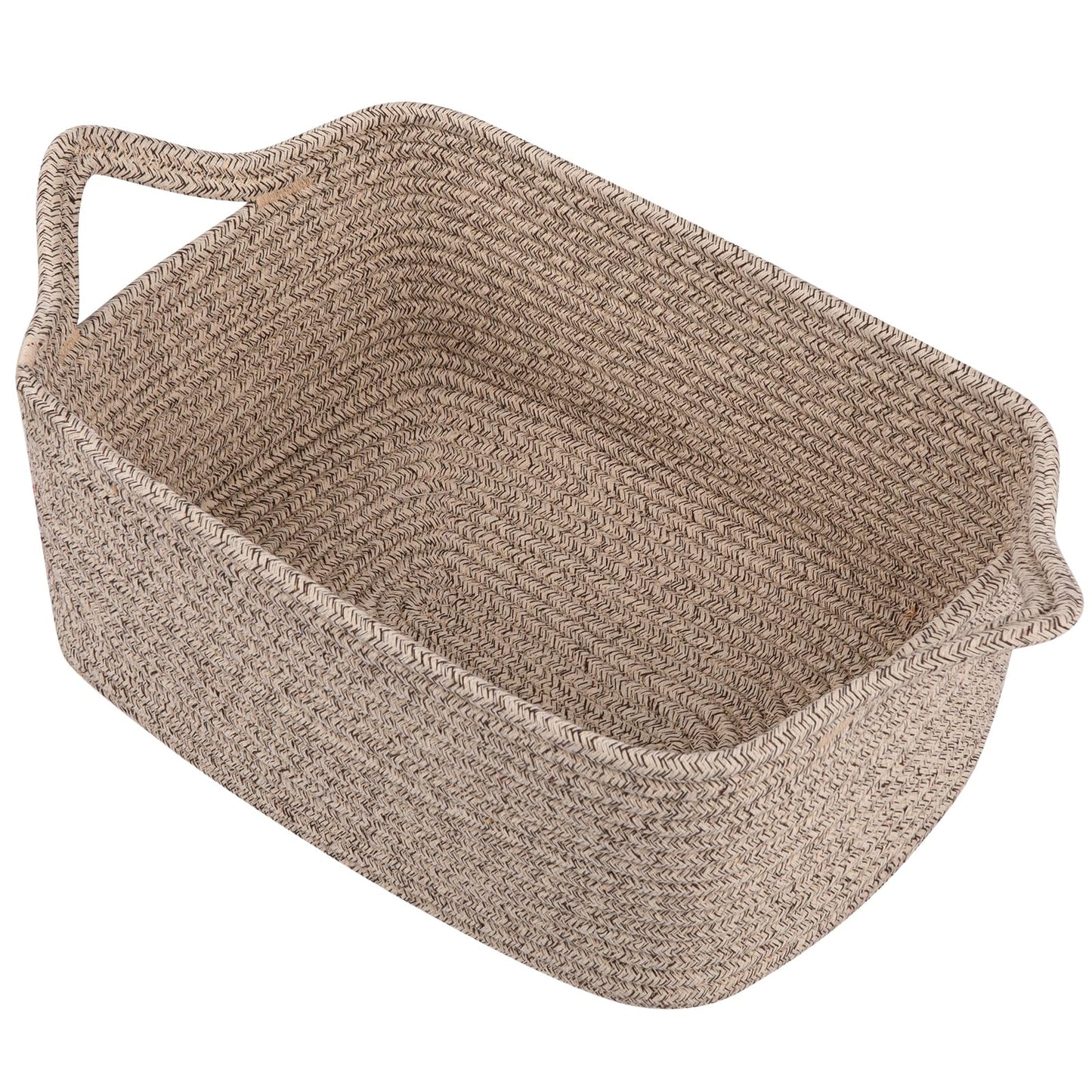 OIAHOMY Woven Basket, Gift Basket Empty with Gift Bags and Ribbons, Rope Baskets for Baby Showers, Storage Baskets with Handles for Nursery, Pet Toy Organizer - Brown