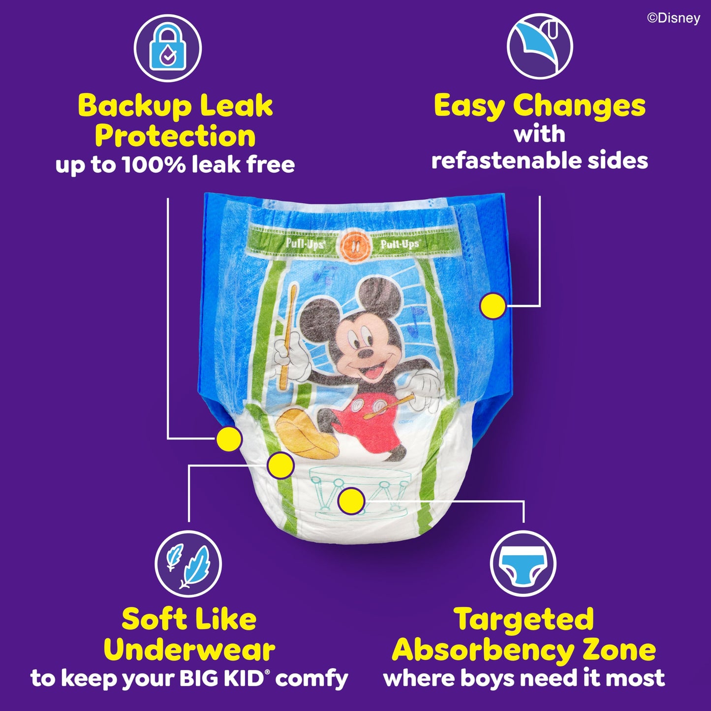 Pull-Ups Boys' Potty Training Pants, Size 4T-5T Training Underwear (38-50 lbs), 99 Count (3 Packs of 33), Packaging May Vary