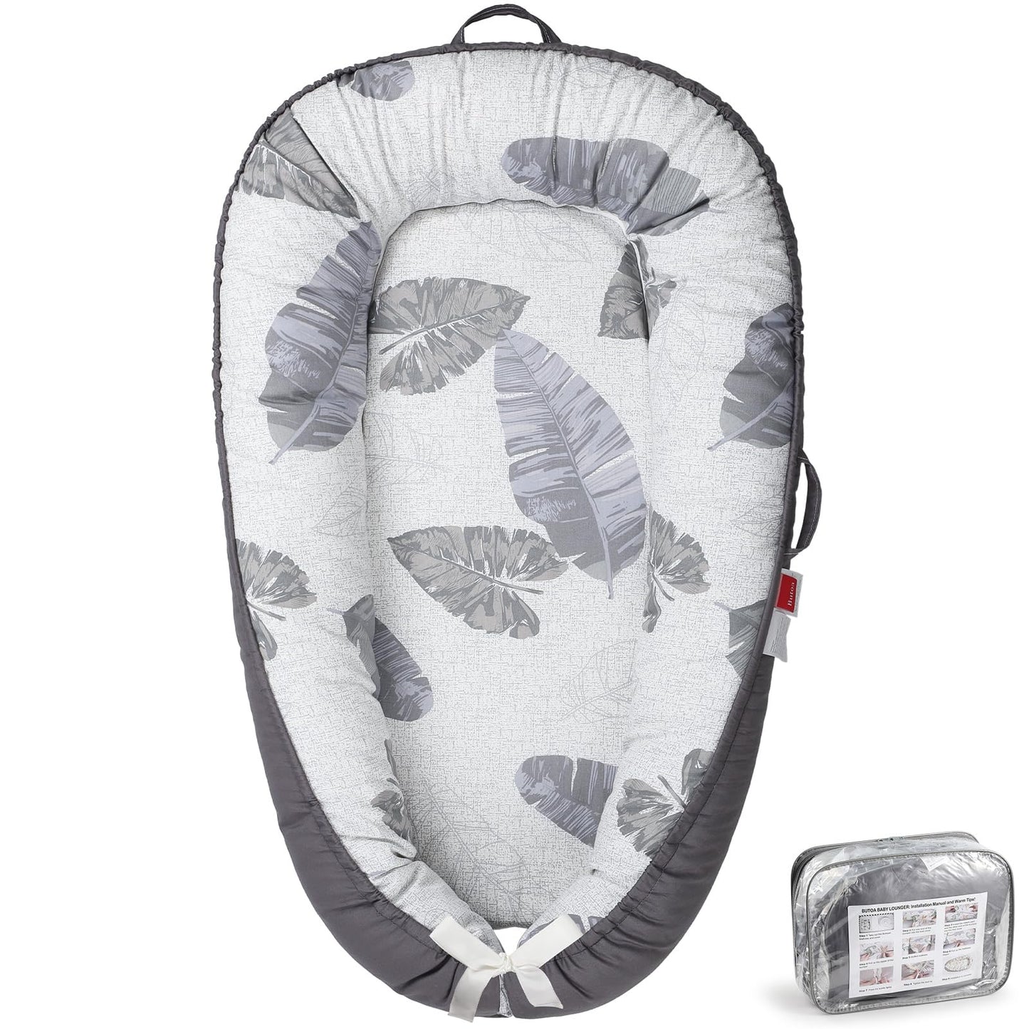 BUTOA Baby Lounger - Breathable & Soft Baby Nest, Portable and Lightweight Tummy Time Lounger for Home and Travel, Ideal Newborn Babies Essentials Baby Shower Gifts