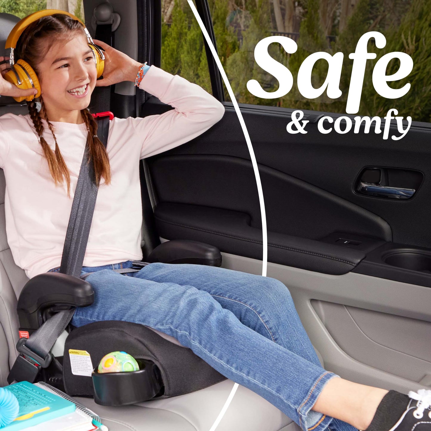 Graco TurboBooster 2.0 Backless Booster Car Seat, Trisha, Easy to Clean with Halfway Cup Holders