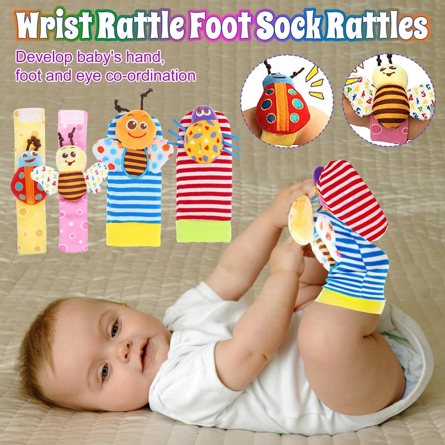 Baby Rattles 0-6 Months: Baby Toys Rattles for Babies 6-12 Months Infant Toys 0-3 Months Newborn Toys Teething Toys 3-6 Months - Baby Rattle Socks Baby Gifts for Boy Girl