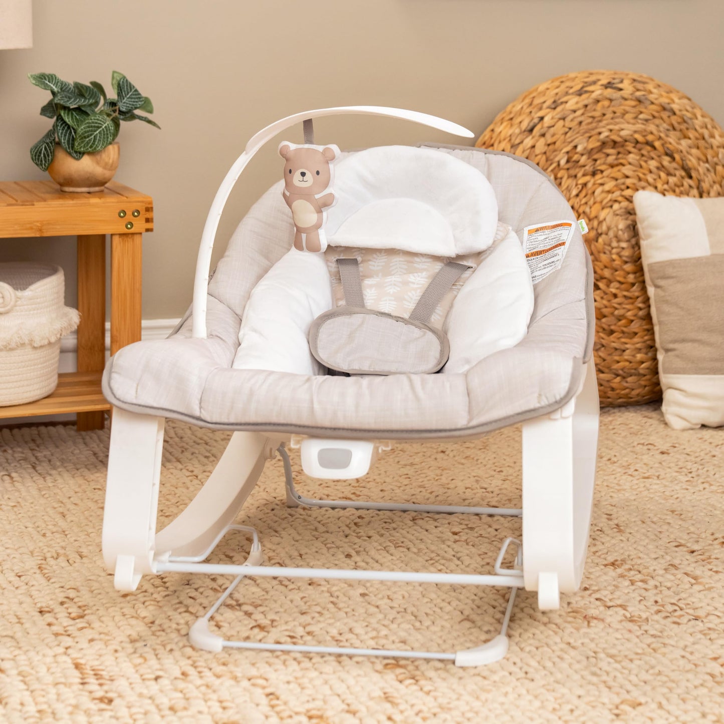 Ingenuity Keep Cozy 3-in-1 Grow with Me Vibrating Baby Bouncer Seat & Infant to Toddler Rocker, Vibrations & Toy Bar, 0-30 Months Up to 40 lbs (Linden)