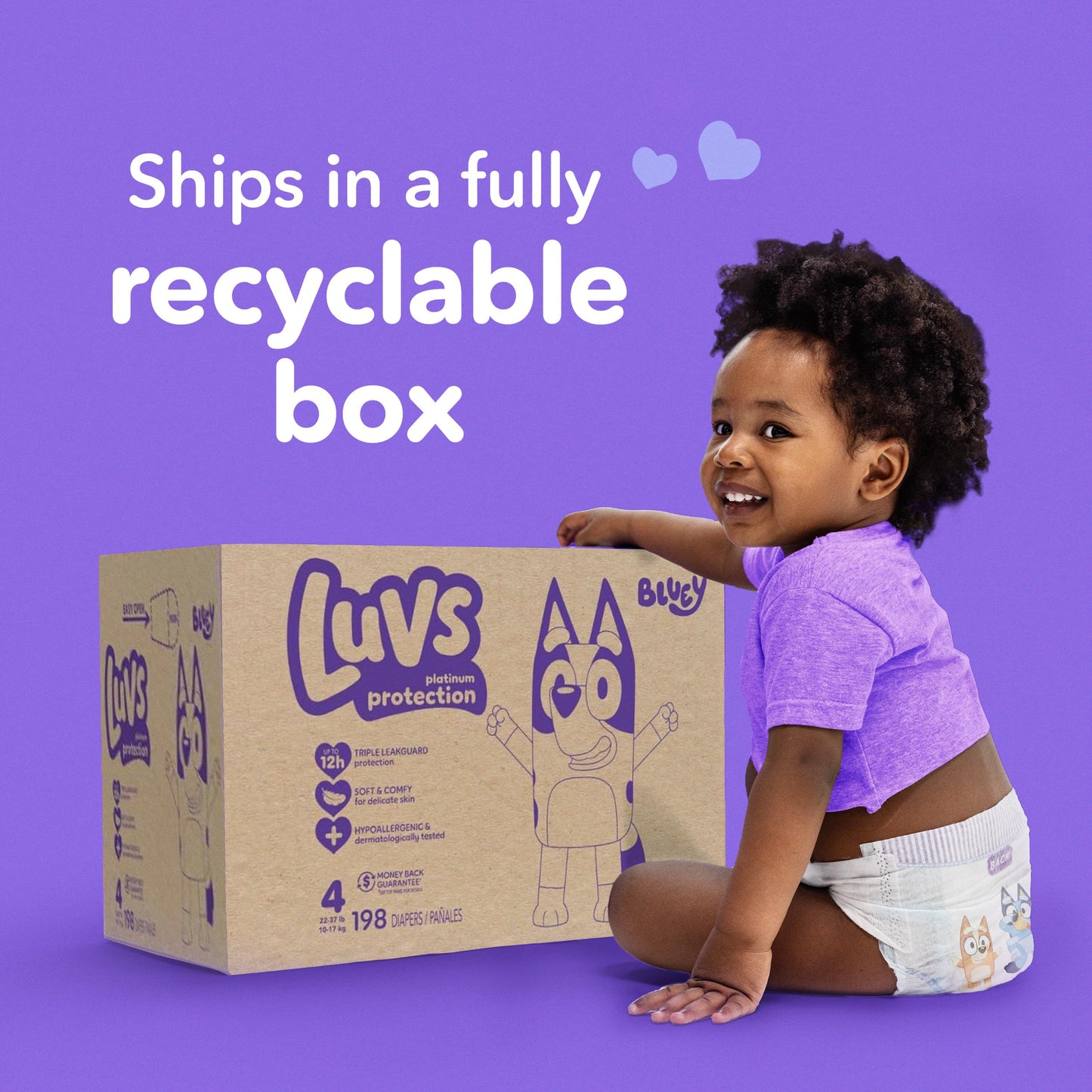 Luvs Size 3 Baby Diapers, Platinum Protection Bluey Diapers for Day & Night, Size 3, 234 Count (Packaging May Vary)
