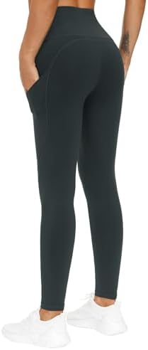 THE GYM PEOPLE Thick High Waist Yoga Pants with Pockets, Tummy Control Workout Running Yoga Leggings for Women