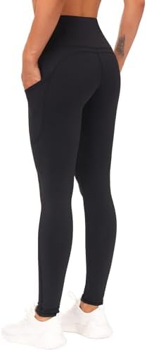 THE GYM PEOPLE Thick High Waist Yoga Pants with Pockets, Tummy Control Workout Running Yoga Leggings for Women