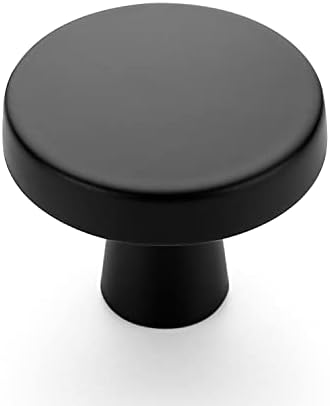 Ravinte 25 Pack Drawer Pulls 1-1/4 Inch Kitchen Cabinet Knobs Solid Round Dresser Drawer Knobs Matte Black Dresser Knobs Drawer Knobs Simple Cabinet Hardware for Cupboard Drawer Pulls
