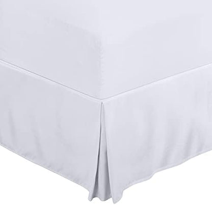 Utopia Bedding Queen Bed Skirt - 20 Pack - Soft Quadruple Pleated Ruffle - Easy Fit with 16 Inch Tailored Drop - Hotel & B&B Quality, Shrinkage and Fade Resistant (Queen, White)