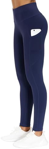 THE GYM PEOPLE Thick High Waist Yoga Pants with Pockets, Tummy Control Workout Running Yoga Leggings for Women