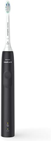 Philips Sonicare 4100 Rechargeable Electric Toothbrush, with Pressure Sensor, 2 Intensity Settings, SmarTimer and QuadPacer, 14-Day Battery Life, Black, Model HX3681/24