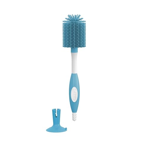 Dr. Brown's Soft Touch No Scratch Baby Bottle Cleaning Brush Nipple Cleaner with Stand and Storage Clip, BPA Free, Blue 1-Pack (Pack of 5)