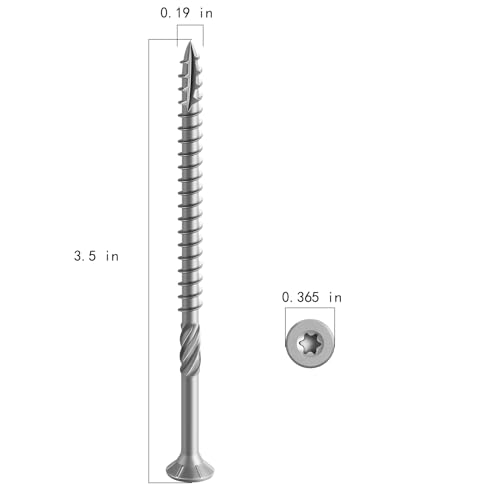 #10 * 3-1/2" 304 Stainless Steel Deck Screws, (130pcs) 2 lbs.Exterior Wood Screws, Rust Resistant epoxy Coated, Bronze, T25 Star Bit