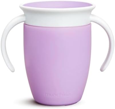 Munchkin Miracle 360 Cups for Toddlers sippy cups, toddler cups spill proof with Dentist Recommended Spoutless Design, BPA-Free Kids Cups, Easy to Clean, 7 oz, (Lilac)