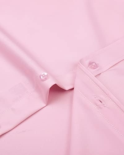 J.VER Men's Dress Shirts Solid Long Sleeve Stretch Wrinkle-Free Formal Shirt Business Casual Button Down Shirts