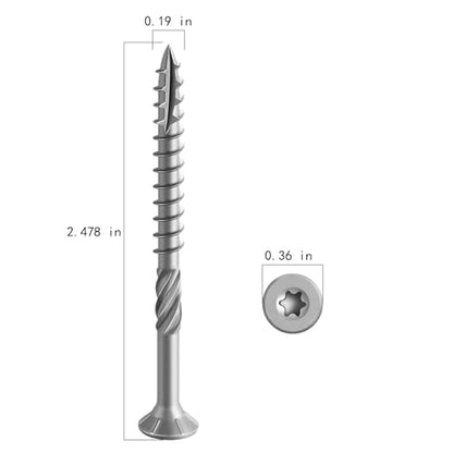 #10 * 2-1/2" 304 Stainless Steel Deck Screws, (179pcs) 2 lbs.Exterior Wood Screws, Rust Resistant epoxy Coated, Bronze, T25 Star Bit