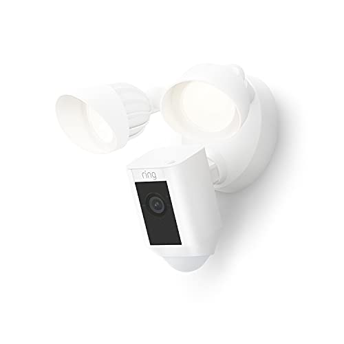 Ring Floodlight Cam Wired Plus — Outdoor home or business security with motion-activated 1080p HD video and floodlights, (2021 release) White