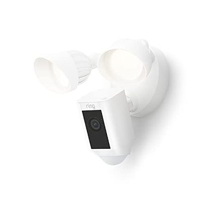 Ring Floodlight Cam Wired Plus — Outdoor home or business security with motion-activated 1080p HD video and floodlights, (2021 release) White