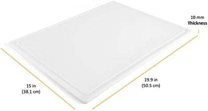 FARBERWARE Extra-Large Plastic Cutting Board, 15x20 Inch Dishwasher-Safe Chopping Board with Juice Groove, Non-Slip Surface, Durable, White