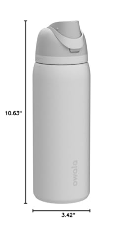 Owala FreeSip Insulated Stainless Steel Water Bottle with Straw, BPA-Free Sports Water Bottle, Great for Travel, 32 Oz, Shy Marshmallow