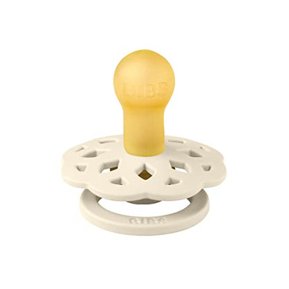 BIBS Pacifiers - Boheme Collection | BPA-Free Baby Pacifier | Made in Denmark | Set of 2 Ivory/Blossom Color Premium Soothers | Size 0-6 Months