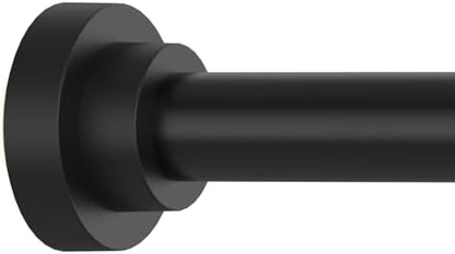 Shower Curtain Rod Adjustable 43-78 inch, 1"Diameter Spring Tension Curtain Rod No Drill, Anti-Rust Non-Slip Shower Rod, Black Shower Curtain Rod for Bathroom Tension