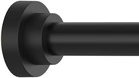 Shower Curtain Rod Adjustable 43-78 inch, 1"Diameter Spring Tension Curtain Rod No Drill, Anti-Rust Non-Slip Shower Rod, Black Shower Curtain Rod for Bathroom Tension