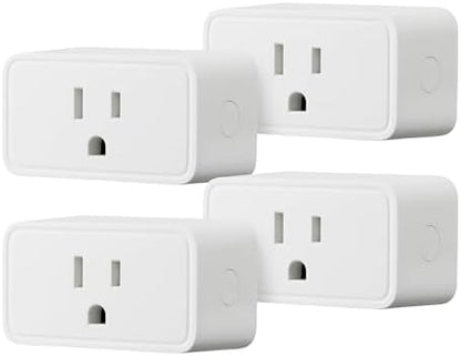 Amazon Basics Smart Plug, Works with Alexa Only, 2.4 GHz Wi-Fi, No Hub Required, 4-Pack, White