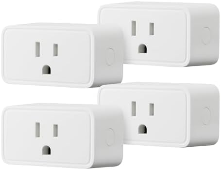 Amazon Basics Smart Plug, Works with Alexa Only, 2.4 GHz Wi-Fi, No Hub Required, 4-Pack, White