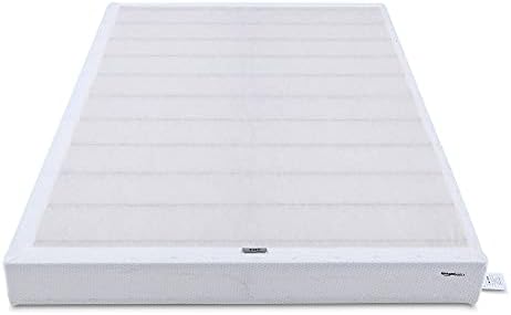 Amazon Basics Smart Box Spring Bed Base, 5-Inch Height Mattress Foundation, Tool-Free Easy Assembly, Queen, 79"L x 59.5"W x 5"H, White