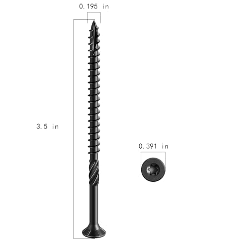 #10 * 3-1/2" Black Deck Screws, (883pcs) 15 lbs.Exterior Wood Screws, Rust Resistant epoxy Coated, Bronze, T25 Star Bit
