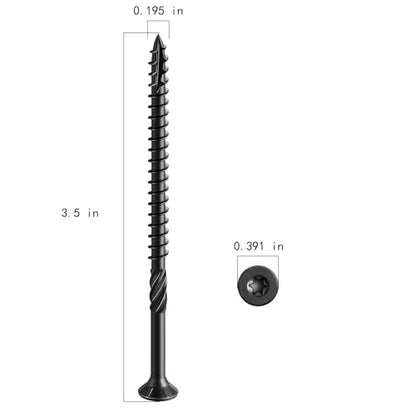 #10 * 3-1/2" Black Deck Screws, (883pcs) 15 lbs.Exterior Wood Screws, Rust Resistant epoxy Coated, Bronze, T25 Star Bit