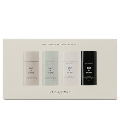 SALT & STONE Aluminum Free Deodorant | Extra Strength 48 Hour Protection for Women & Men | Made with Seaweed Extracts, Shea Butter & Prebiotics (Mini Deodorant Discovery Set)