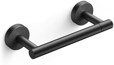 FORIOUS Toilet Paper Holder Wall Mount, Stainless Steel Rustproof Double Post Pivoting Tissue Roll Holder for Bathroom, Commercial Toilet Paper Dispenser, Matte Black