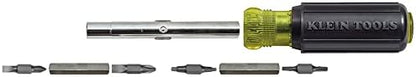 Klein Tools 32500 11-in-1 Screwdriver / Nut Driver Set, 8 Bits (Phillips, Slotted, Torx, Square), 3 Nut Driver Sizes, Cushion Grip Handle