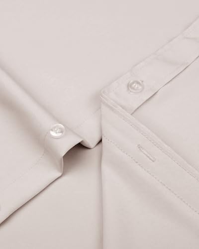 J.VER Men's Dress Shirts Solid Long Sleeve Stretch Wrinkle-Free Formal Shirt Business Casual Button Down Shirts