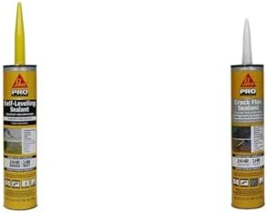 Sikaflex Self Leveling Sealant, Gray, polyurethane with an accelerated curing capacity & flex Crack Flex Sealant, Gray, High performance, textured polyurethane sealant, self-leveling