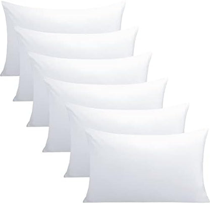 FLXXIE 6 Pack Microfiber Queen Pillowcases, Ultra Soft and Wrinkle, Fade Resistant Pillow Cases with Envelope Closure, 20x30 Inches, White