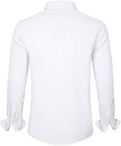 J.VER Men's Dress Shirts Solid Long Sleeve Stretch Wrinkle-Free Formal Shirt Business Casual Button Down Shirts