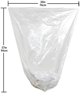 TYPLASTICS 20-30 Gallon Clear Trash Can Liners - 30" x 37" - High Density Garbage Bags - Case of 500 - Multipurpose for Office, Outdoor, Recycling, Industrial and Commercial