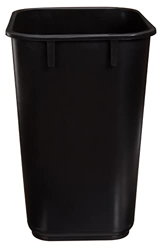 Amazon Basics Small Trash Can, Rectangular Commercial Office Wastebasket, 3 Gallon (Pack Of 6), Black (Previously AmazonCommercial brand)