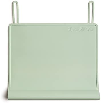 Silicone Non-Slip Placemat | Teething Edge Bumper/Spill Stopper for Babies, Toddlers & Kids | Dishwasher Safe, Travel Ready for Restaurant Meal & Activity Mat | BPA Free (Sage Green)