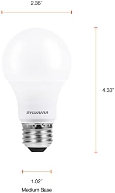 SYLVANIA ECO LED A19 Light Bulb, 60W Equivalent, Efficient 9W, 7 Year, 750 Lumens, Non-Dimmable, Frosted, 5000K, Daylight - 8 Count (Pack of 1) (40883)