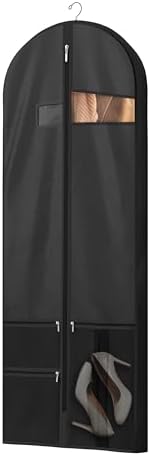 60 inch Garment Bags for Closet Storage and Travel with Zipper Pocket, Heavy Duty Waterproof Hanging Suit Bag with Handles for Suits, Coats, Jackets, Shirts, 1 pack