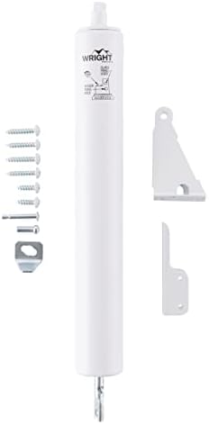 Wright Products Heavy-Duty Pneumatic Storm Door Closer – Durable, Adjustable, Quiet-Closing with Hold-Open Feature (Transitional, White)