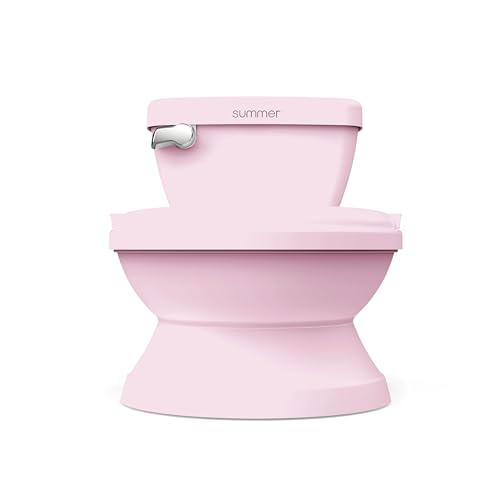 Summer by Ingenuity My Size Potty Pro in Pink, Infant Potty Training Toilet, Lifelike Flushing Sound, for Ages 18 Months, Up to 50 Pounds