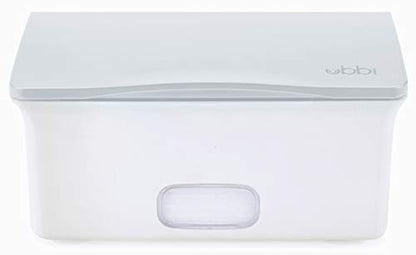 Ubbi Baby Wipes Dispenser, Baby Wipes Case, Baby Wipes Holder With Weighted Plate, Keeps Wipes Fresh And Non-Slip Rubber Feet, Gray