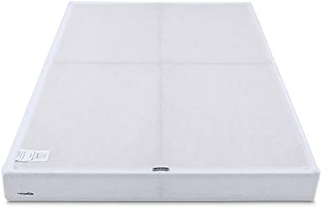 Amazon Basics Smart Box Spring Bed Base, 5-Inch Height Mattress Foundation, Tool-Free Easy Assembly, Queen, 79"L x 59.5"W x 5"H, White