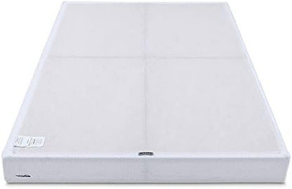 Amazon Basics Smart Box Spring Bed Base, 5-Inch Height Mattress Foundation, Tool-Free Easy Assembly, Queen, 79"L x 59.5"W x 5"H, White