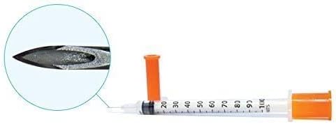 Easy Touch U-100 Insulin Syringe with Needle, 31G 0.3cc 5/16-Inch (8mm), Box of 100