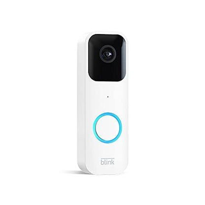 Like-New Blink Video Doorbell (2023 release) + Sync Module 2 | Two-year battery life, Two-way audio, HD video, motion and chime app alerts and Alexa enabled — wired or wire-free (White)