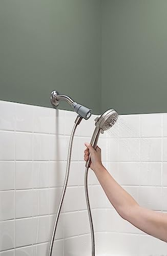 Moen Engage Magnetix Shower Head with Handheld Sprayer, 6 Handheld Shower Head Spray Functions, Spot Resist Brushed Nickel Finish, 26100EPSRN